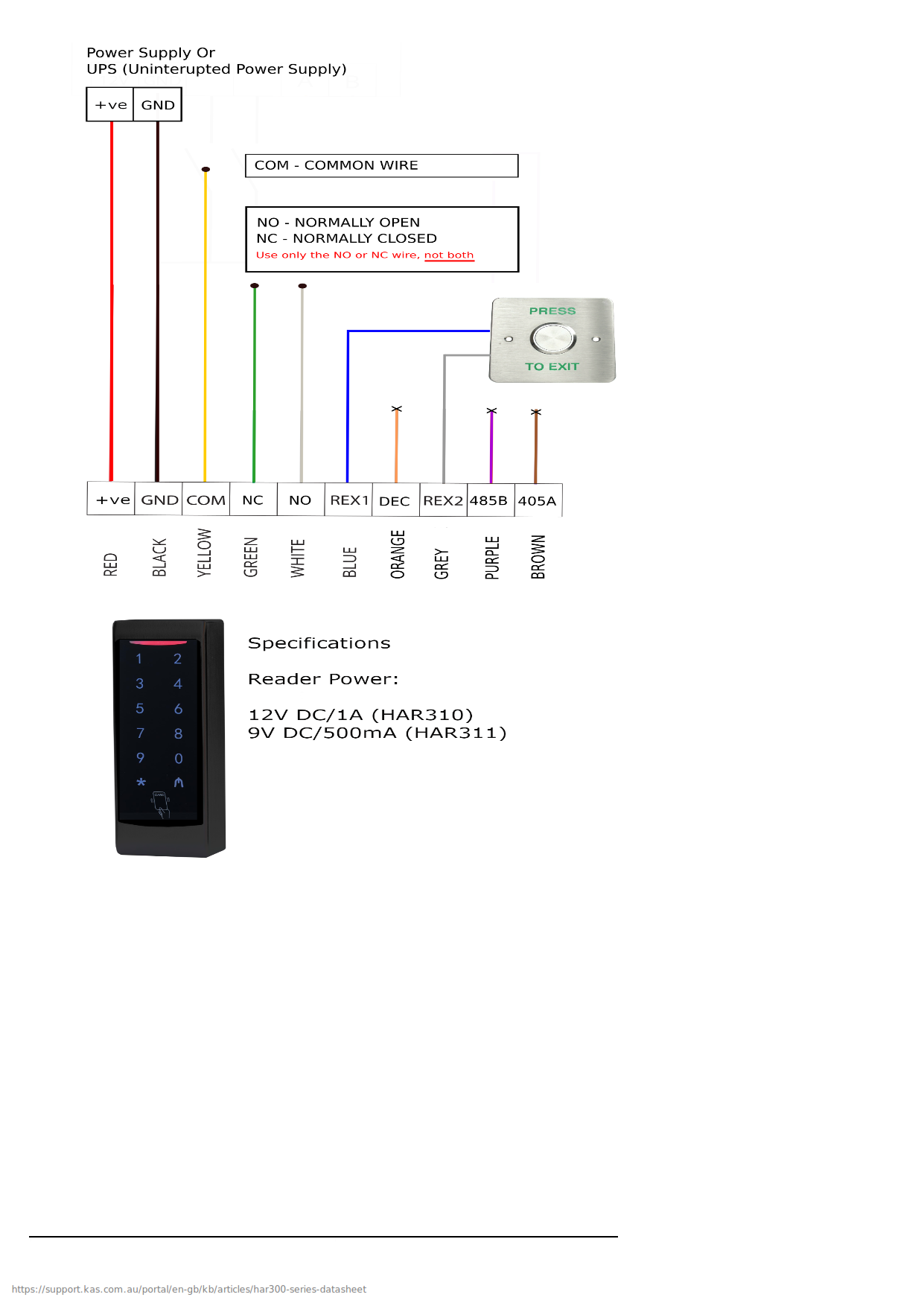 KAS NEO Access Control Installation and Specifications page 4