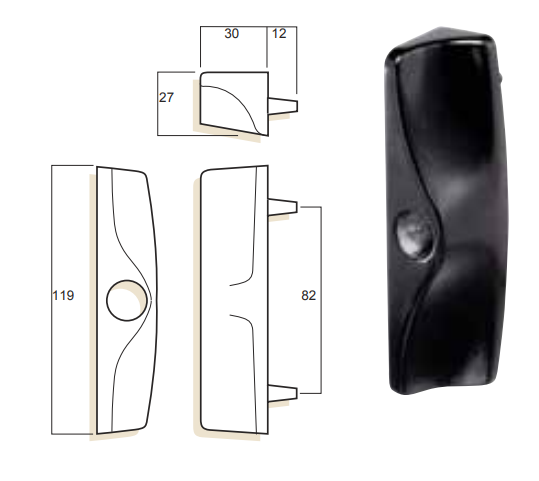 Whitco Mawson outer pull dimensional diagram