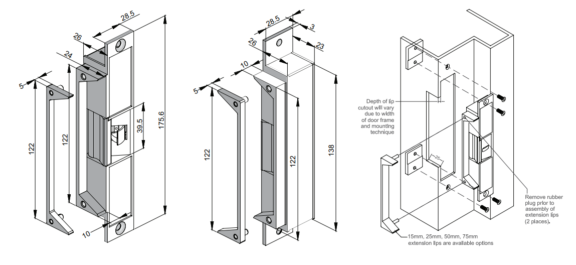 FES20 series technical drawing